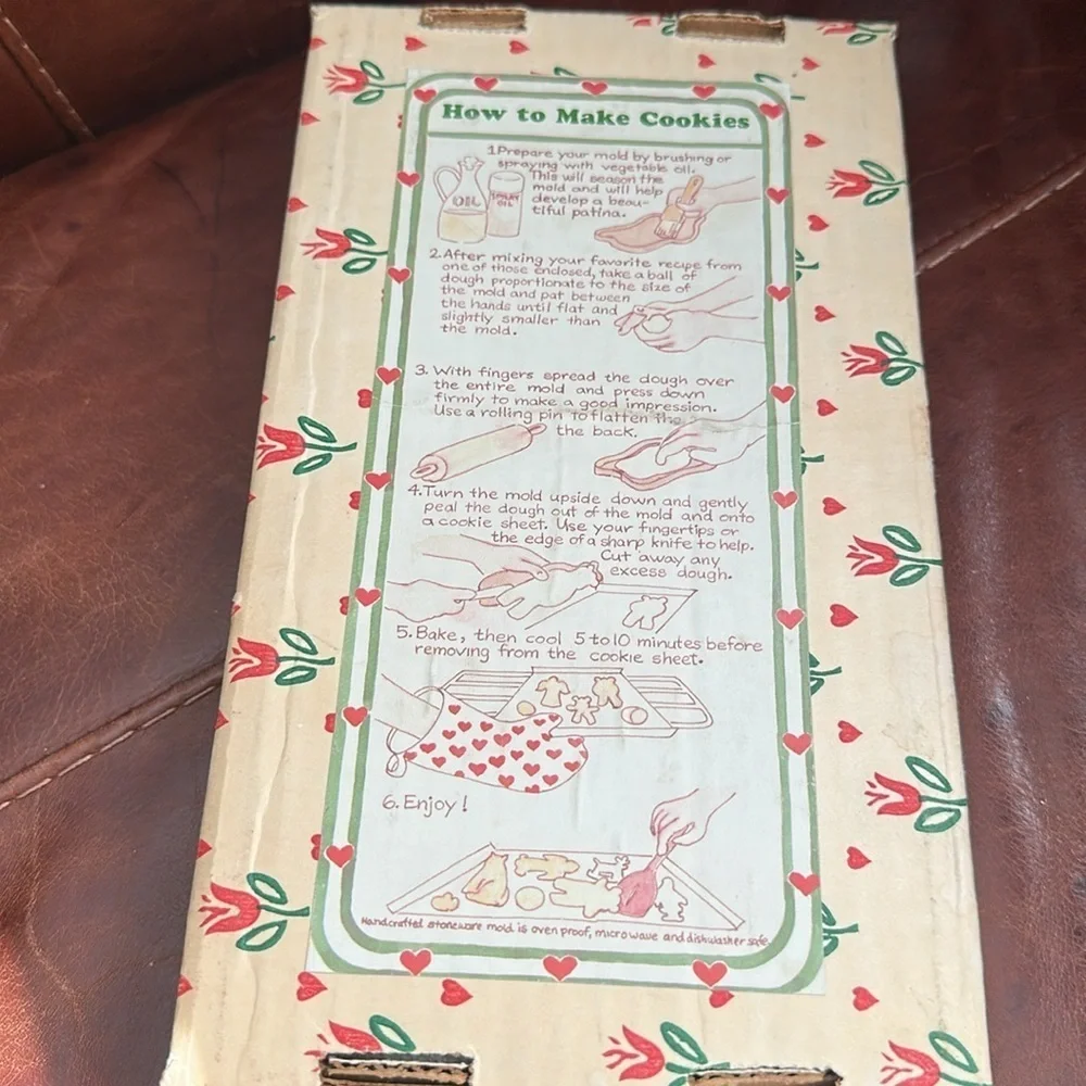 Retro Hartstone Angel Cookie Mold With Box and Recipe - Picture 8 of 9